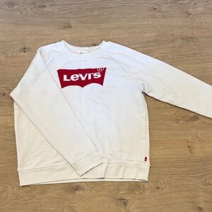 Levi's White Sweatshirt with Red Logo